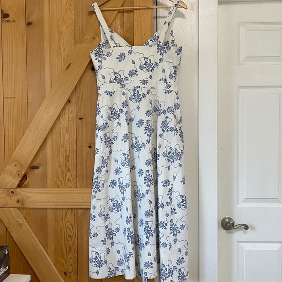 Equipment Femme Oleisa Blue Floral Button Down Dress - Picture 6 of 7